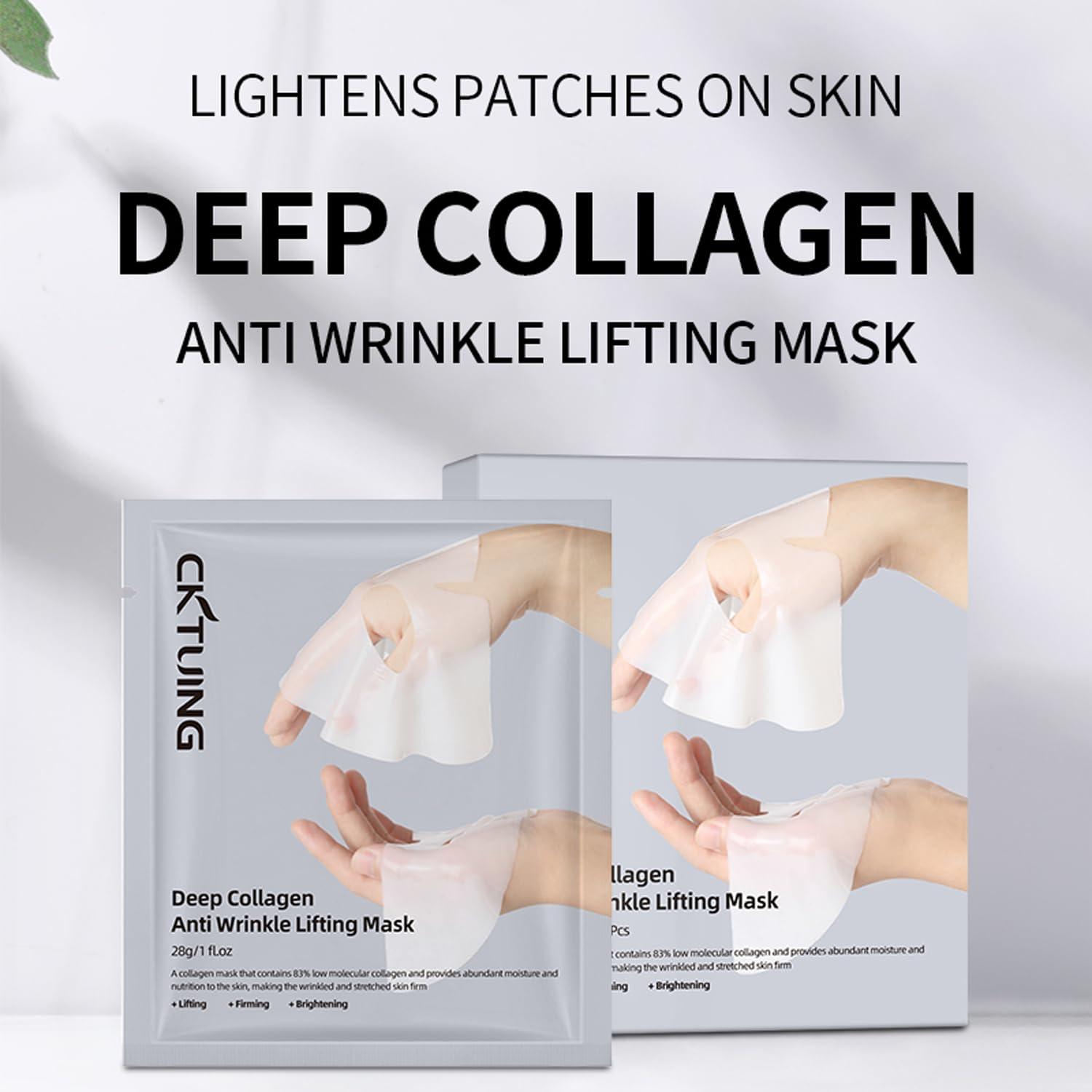Deep Collagen Anti Wrinkle Lifting Face Mask - Collagen Overnight Face Mask, Bio-Collagen Real Deep Mask, Hydrating Overnight Collagen Face Mask for Lifting, Firming and Moisturizing (5pcs/1 Box).