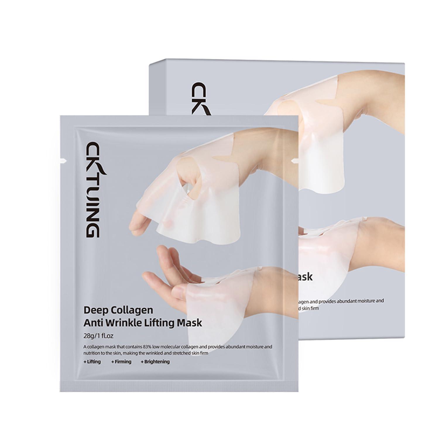 Deep Collagen Anti Wrinkle Lifting Face Mask - Collagen Overnight Face Mask, Bio-Collagen Real Deep Mask, Hydrating Overnight Collagen Face Mask for Lifting, Firming and Moisturizing (5pcs/1 Box).