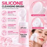 CKTUING PDRN Pink Foaming Cleanser with Silicone Brush, 120 ml
