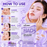 CKTUING NAD+ Bakuchiol Collagen Sheet Mask – Hydrating Face Mask, 4 Pack