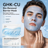 CKTUING GHK-CU Bio-Renewal Barrier Mask – Blue Copper Peptide Sheet Mask Set with 4D Hydration System, Triple Ceramide Complex, Pro-Vitamin B5, PDRN & Ergothioneine – Firming, Soothing & Cooling Moisture Barrier Facial Mask, 4 Sheets (30g / 1.05 oz Each)