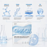 CKTUING GHK-CU Bio-Renewal Barrier Mask – Blue Copper Peptide Sheet Mask Set with 4D Hydration System, Triple Ceramide Complex, Pro-Vitamin B5, PDRN & Ergothioneine – Firming, Soothing & Cooling Moisture Barrier Facial Mask, 4 Sheets (30g / 1.05 oz Each)