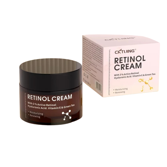 CKTUING Retinol Cream for Face – Anti-Aging, Wrinkle Reduction, Moisturizing & Brightening with 3% Active Retinol, Hyaluronic Acid, Vitamin E & Green Tea – 1.70 fl oz