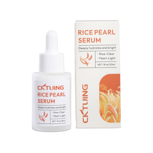 CKTUING Rice Pearl Face Serum, Moisturizing Face Essence, Firming Anti Wrinkle Anti Aging Removing Face Fine Lines, Smooth Deeply Brightening Even Skin Tone for Daily Skin Care-30 ML
