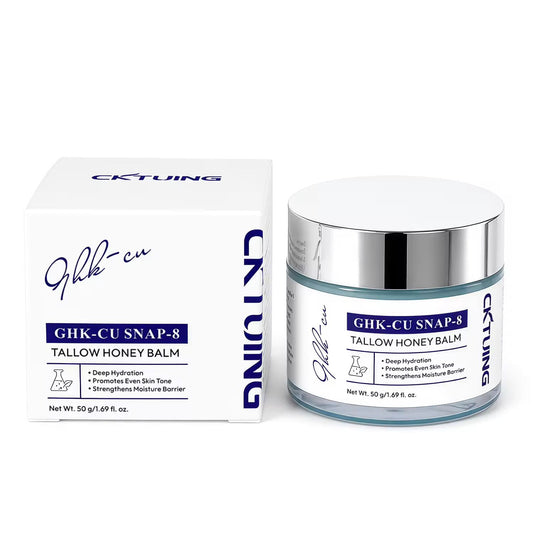 CKTUING GHK-CU SNAP-8 Tallow Honey Balm – Firming Anti-Wrinkle Face Cream with Blue Copper Peptides, Hyaluronic Acid, Vitamin C & Niacinamide – Hydrating & Barrier Repair Moisturizer for All Skin Types, 1.69 fl oz (50g)