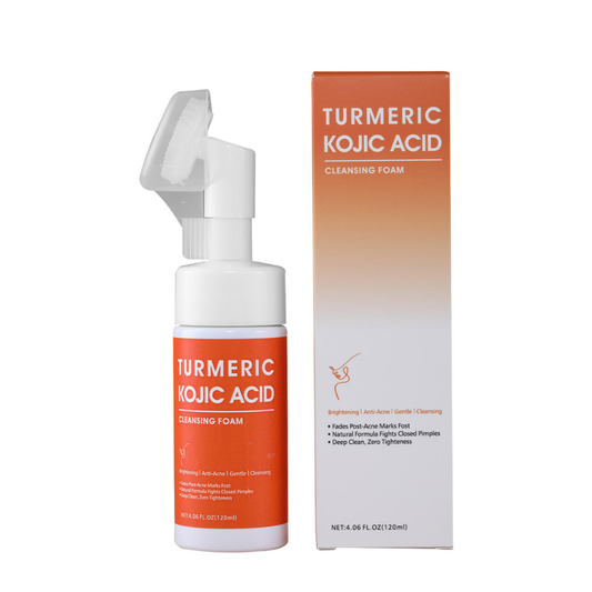 CKTUING Turmeric Kojic Acid Facial Cleanser, Brightening Foaming Face Wash with Soft Massage Heads, Kojic Acid Cleanser Exfoliating, Turmeric Cleansing for Dark Spots 4.23 oz