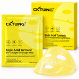 CKTUING Kojic Acid Turmeric Bio-Collagen Overnight Mask – Hydrating Facial Sheet Mask, 4 Sheets