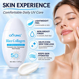 CKTUING Rice Collagen UV Defense Sunscreen SPF 50+ with Tranexamic Acid, Niacinamide & Multi-Peptides, 50 ml