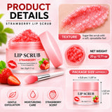 CKTUING Strawberry Lip Scrub – Gentle Exfoliating Lip Care for Soft, Smooth Lips – 20 g / 0.71 oz