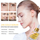 24K Gold Serum for Face - Premium Anti-Aging Treatment with Real Gold Flakes, Hyaluronic Acid & Vitamin E - Brightening, Hydrating & Wrinkle Reduction - 30 ml