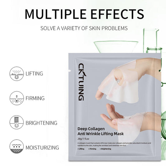 Deep Collagen Anti Wrinkle Lifting Face Mask - Collagen Overnight Face Mask, Bio-Collagen Real Deep Mask, Hydrating Overnight Collagen Face Mask for Lifting, Firming and Moisturizing (5pcs/1 Box).