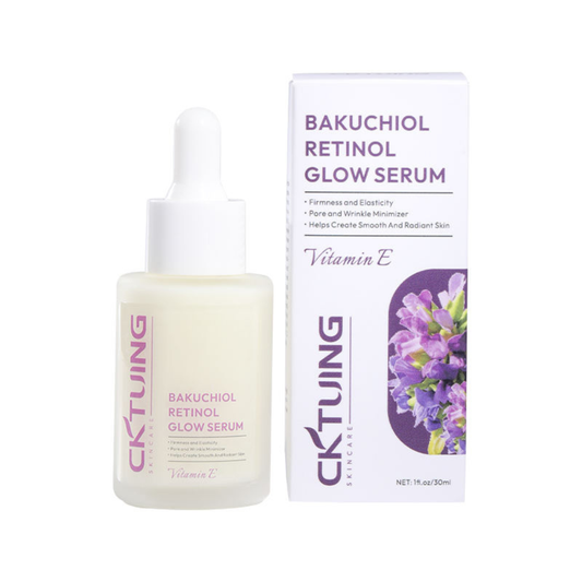 CKTUING Bakuchiol Retinol Face Serum with Vitamin E, Hyaluronic Acid, Collagen, Serum for Anti-Aging, Wrinkle Reduction Skin Firming & Smoothing 1 oz