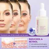 CKTUING Bakuchiol Retinol Face Serum with Vitamin E, Hyaluronic Acid, Collagen, Serum for Anti-Aging, Wrinkle Reduction Skin Firming & Smoothing 1 oz