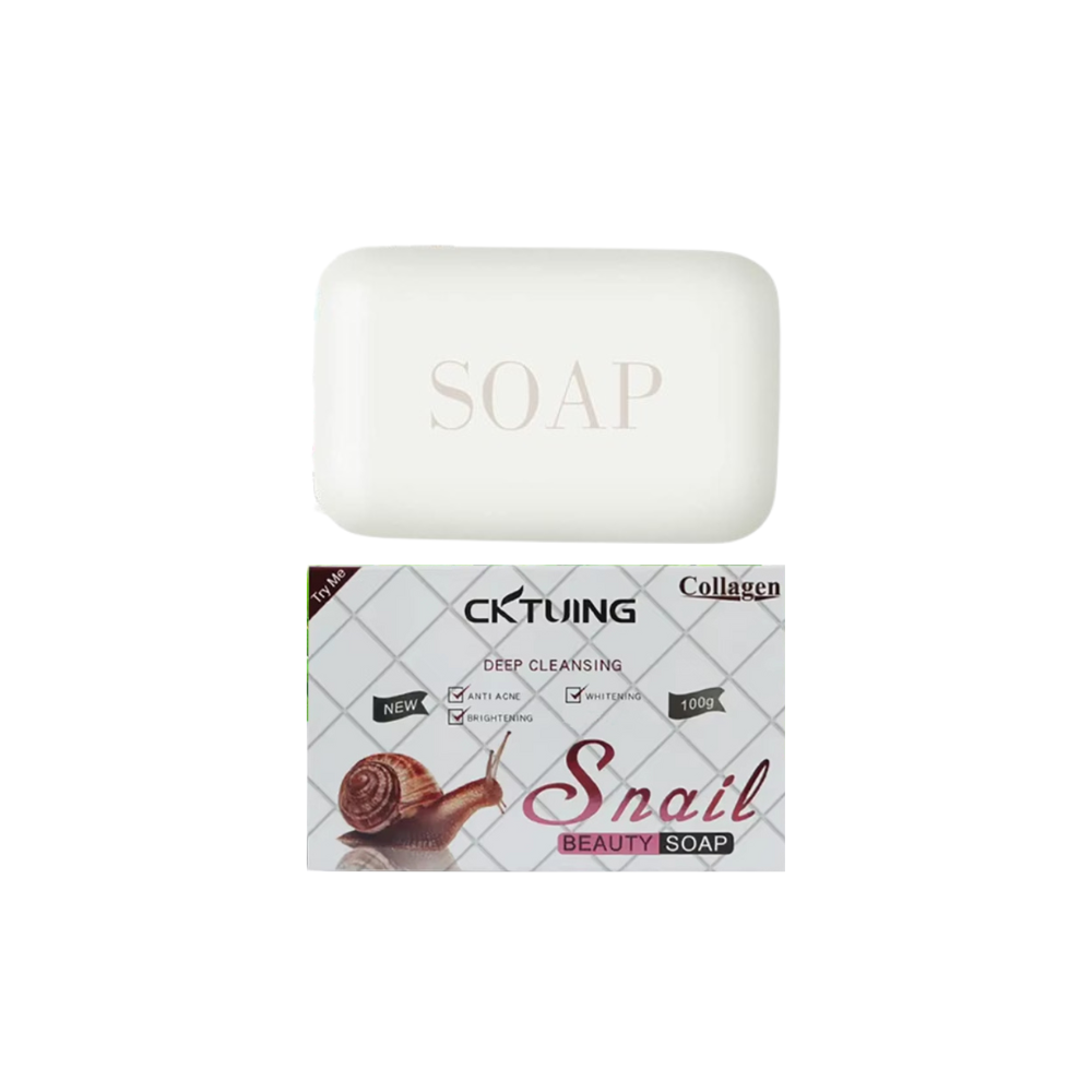 CKTUING Snail Essence Soap Bar – Collagen & Mucin Face Cleansing Soap for Wrinkle Removal, Acne Scar Treatment & Anti-Aging – Hydrating Facial Bar for Smooth, Clear Skin – 100g