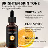 CKTUING Vitamin C Serum for Face & Neck – Brightening & Anti-Aging Serum for Dark Spots, Freckles, Wrinkles, Fine Lines – Hydrating Skin Care, 30ml