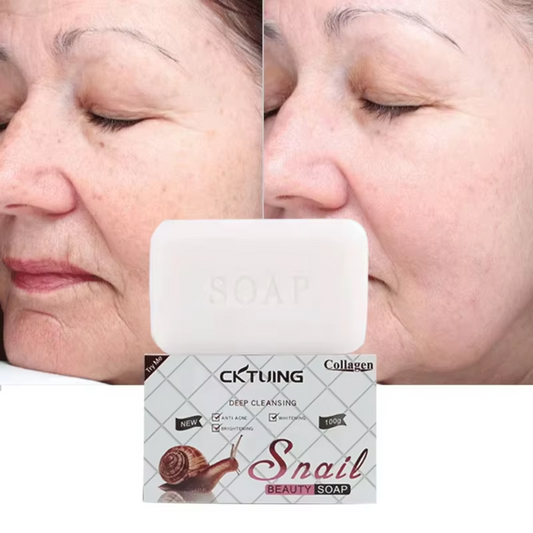 Cktuing Snail Essence Soap Bar – Collagen & Mucin Face Cleansing Soap for Wrinkle Removal, Acne Scar Treatment & Anti-Aging – Hydrating Facial Bar for Smooth, Clear Skin – 100g