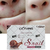CKTUING Snail Essence Soap Bar – Collagen & Mucin Face Cleansing Soap for Wrinkle Removal, Acne Scar Treatment & Anti-Aging – Hydrating Facial Bar for Smooth, Clear Skin – 100g