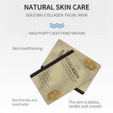 CKTUING 24K Gold Collagen Facial Mask – Anti-Wrinkle & Firming Hydrogel Sheet Mask Set with Oligo Hyaluronic Acid, Niacinamide & Vitamin C – Pore Minimizing & Hydrating Face Mask for All Skin Types, 4 Sheets/Box