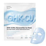 CKTUING GHK-CU Bio-Renewal Barrier Mask – Blue Copper Peptide Sheet Mask Set with 4D Hydration System, Triple Ceramide Complex, Pro-Vitamin B5, PDRN & Ergothioneine – Firming, Soothing & Cooling Moisture Barrier Facial Mask, 4 Sheets (30g / 1.05 oz Each)
