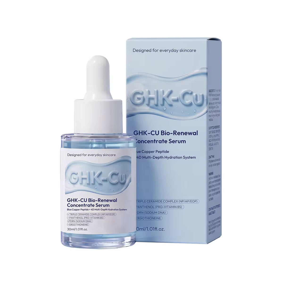 CKTUING GHK-Cu Bio-Renewal Concentrate Serum – Blue Copper Peptide Face Serum with Niacinamide, Hyaluronic Acid, AHA & Retinol – Anti-Wrinkle, Pore Minimizer & Hydrating Facial Essence for All Skin Types, 1 fl oz (30ml)