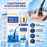 CKTUING GHK-CU AHK-CU Copper Peptide Hair & Scalp Spray with PDRN, Biotin, Caffeine, Rice Protein & Sodium Hyaluronate, Leave-In Scalp Care Mist, 60 mL