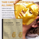 CKTUING 24K Gold Collagen Facial Mask – Anti-Wrinkle & Firming Hydrogel Sheet Mask Set with Oligo Hyaluronic Acid, Niacinamide & Vitamin C – Pore Minimizing & Hydrating Face Mask for All Skin Types, 4 Sheets/Box