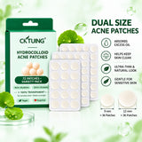 CKTUING Hydrocolloid Acne Pimple Patches (72 Ct), Ultra-Thin Transparent Face Patches, Absorbs Excess Oil & Moisture, Facial Spot Stickers, Overnight Skincare, 2 Sizes 9mm & 12mm