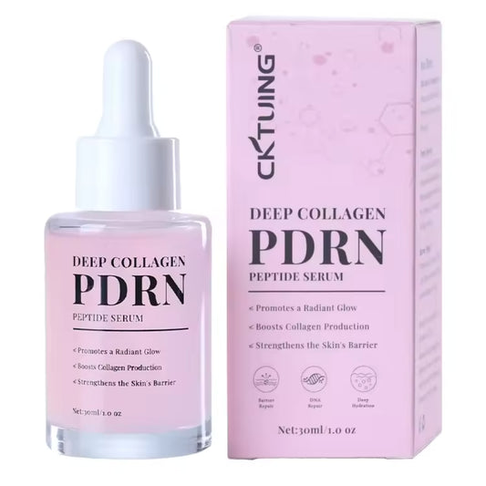 CKTUING Deep Collagen Pink Peptides Serum – PDRN Salmon DNA Brightening Booster for Glass Skin – Anti-Aging, Whitening, Dark Circle Care, Hydrating Glow Serum with Hyaluronic Acid, Vitamin C & Niacinamide – 1 oz (30ml)