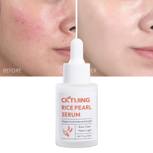 CKTUING Rice Pearl Face Serum, Moisturizing Face Essence, Firming Anti Wrinkle Anti Aging Removing Face Fine Lines, Smooth Deeply Brightening Even Skin Tone for Daily Skin Care-30 ML