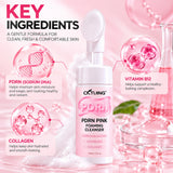 CKTUING PDRN Pink Foaming Cleanser with Silicone Brush, 120 ml