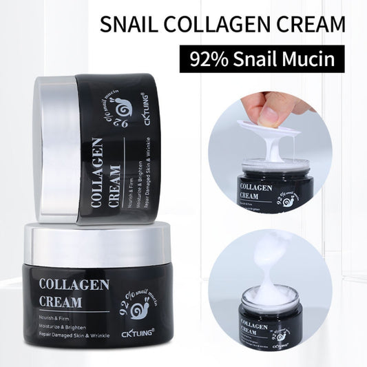 CKTUING Snail Mucin Collagen Whitening Repair Face Cream - Snail Moisturizer for Sensitive Skin, Anti-Wrinkle, Brightening, Hydrating & Nourishing Cream, Korean Skincare for All Skin Types 1.69 fl.oz