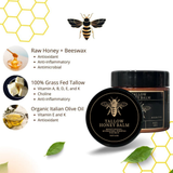CKTUING Organic Tallow Honey Balm for Nourishing Face and Body Cream,100% Grass-Fed Beef Tallow Body Butter For Dry Skin Moisturizing With Honey, Calendula For Sensitive Skin Repair -60G(2.16Oz)
