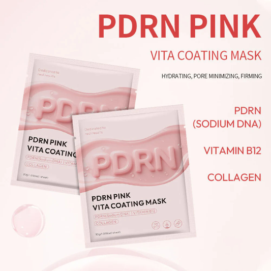 CKTUING PDRN Pink Vita Coating Sheet Mask 4EA - Korean sheet mask for glass skin - Luxurious Home care Mask for Hydration, Lifting, Firming, and Balanced Skin, Korean Skin Care (4pcs/1 Box)