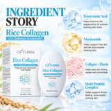 CKTUING Rice Collagen UV Defense Sunscreen SPF 50+ with Tranexamic Acid, Niacinamide & Multi-Peptides, 50 ml