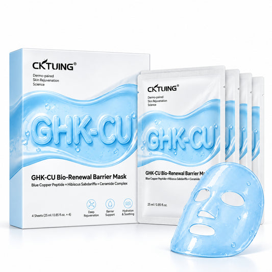 GHK-CU Bio-Renewal Barrier Sheet Mask, Blue Copper Peptide Mask, 4 Pcs
