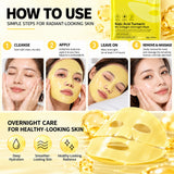 CKTUING Kojic Acid Turmeric Bio-Collagen Overnight Mask – Hydrating Facial Sheet Mask, 4 Sheets