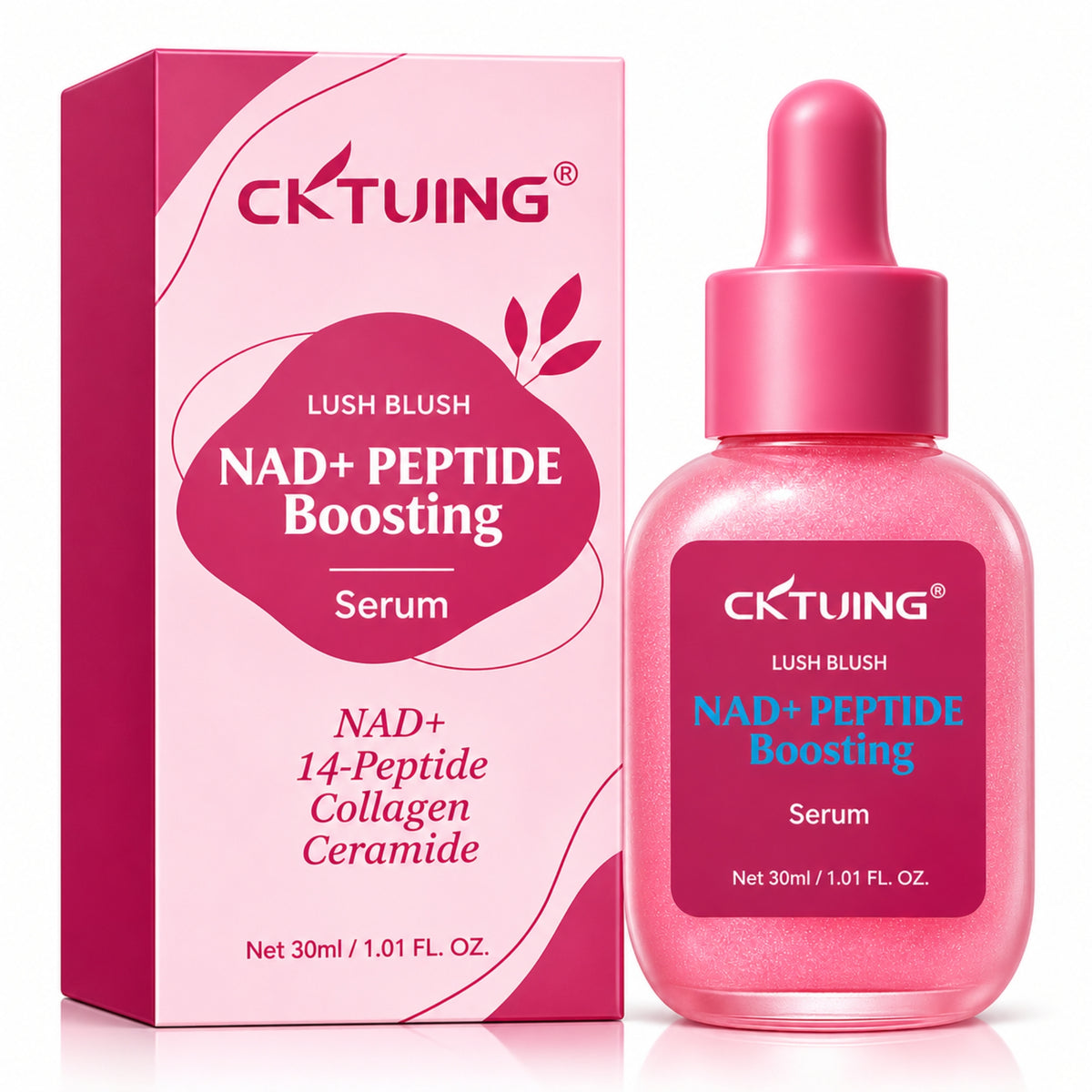 CKTUING NAD+ Peptide Boosting Face Serum with Copper Tripeptide-1, Niacinamide & Hyaluronic Acid – 30ml